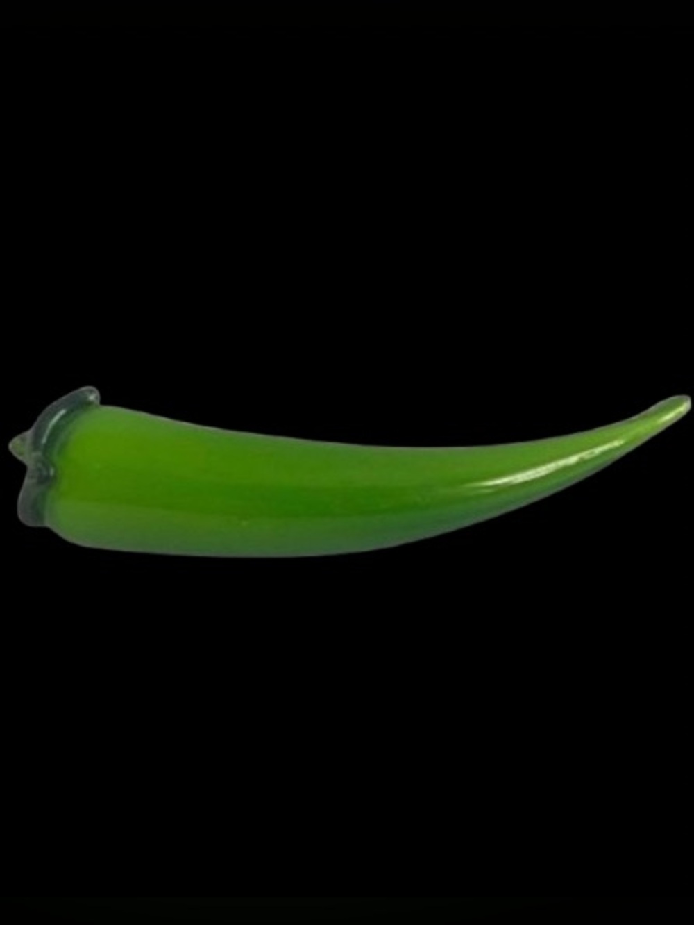 Vintage Hand Blown Art Glass Green Chili Pepper Murano Style Paperweight Decor